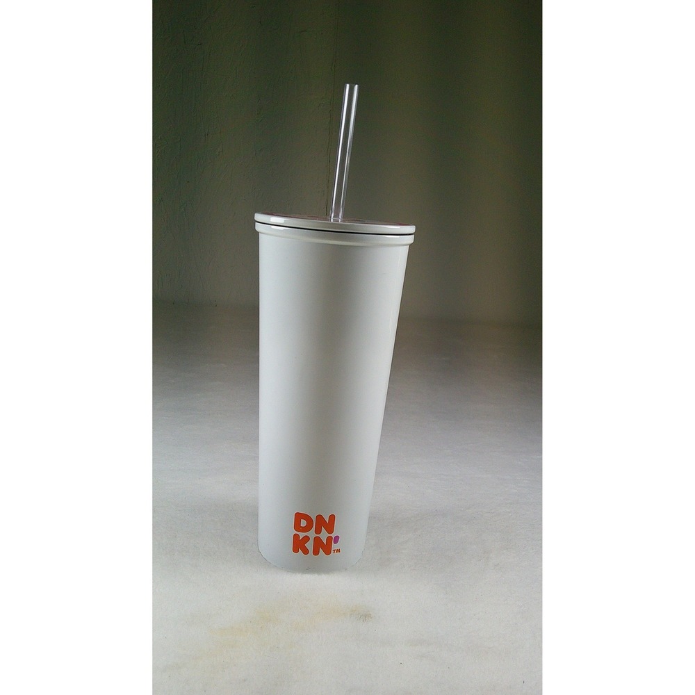 Dunkin 24oz Donut Lid Stainless Steel Tumbler White Pink Sprinkles 912915